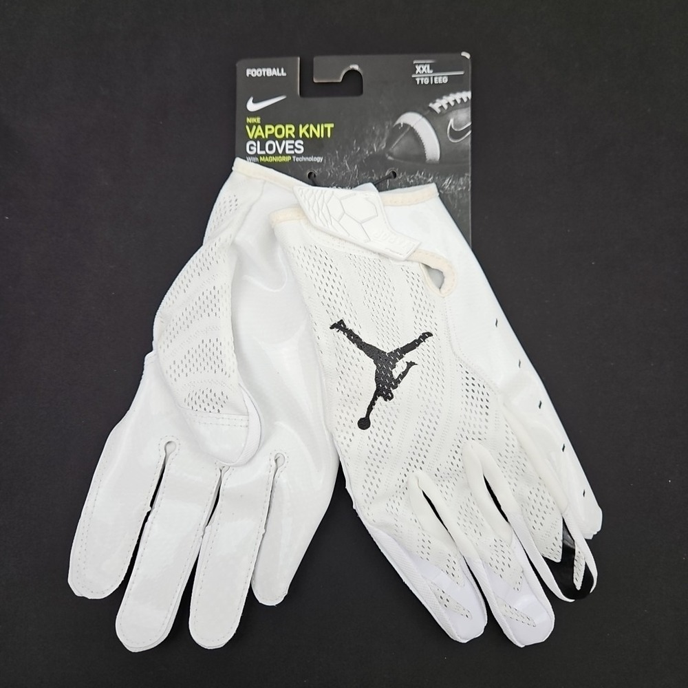 Nike Jordan Vapor Knit 3.0 Football Gloves Men's 2XL White Black New‎